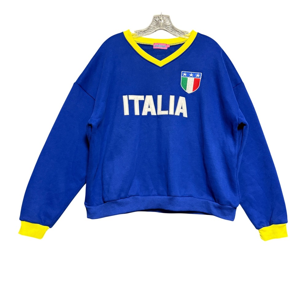 Adikted Italia Sweatshirt Women S Blue Oversized Retro Graphic Streetwear Sporty